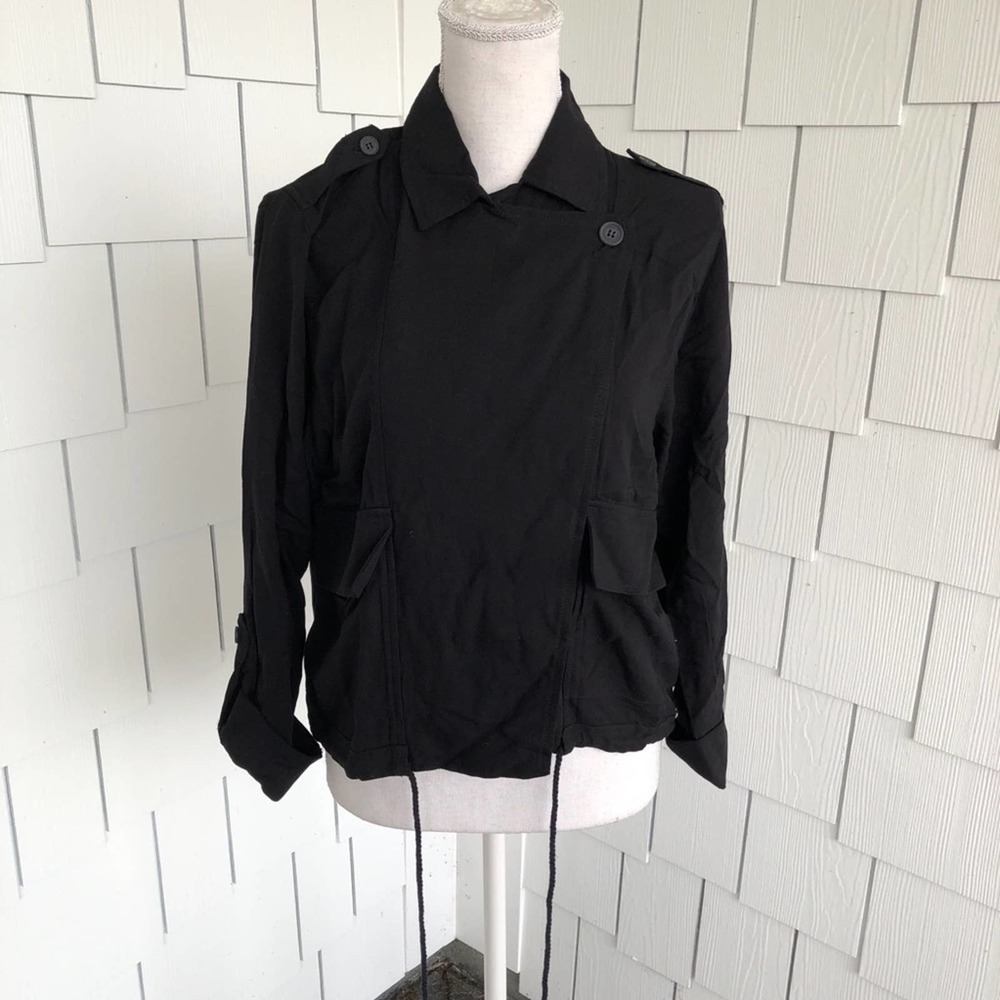 Jack by BB Dakota Women's Black Solid Always & Forever Cropped Trench Coat sz S